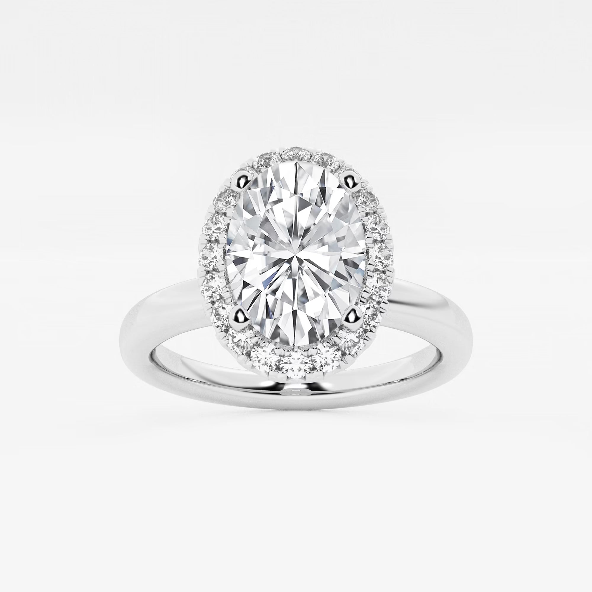 Aurielle Oval Lab Grown Diamond Classic Halo Solitaire Engagement Ring