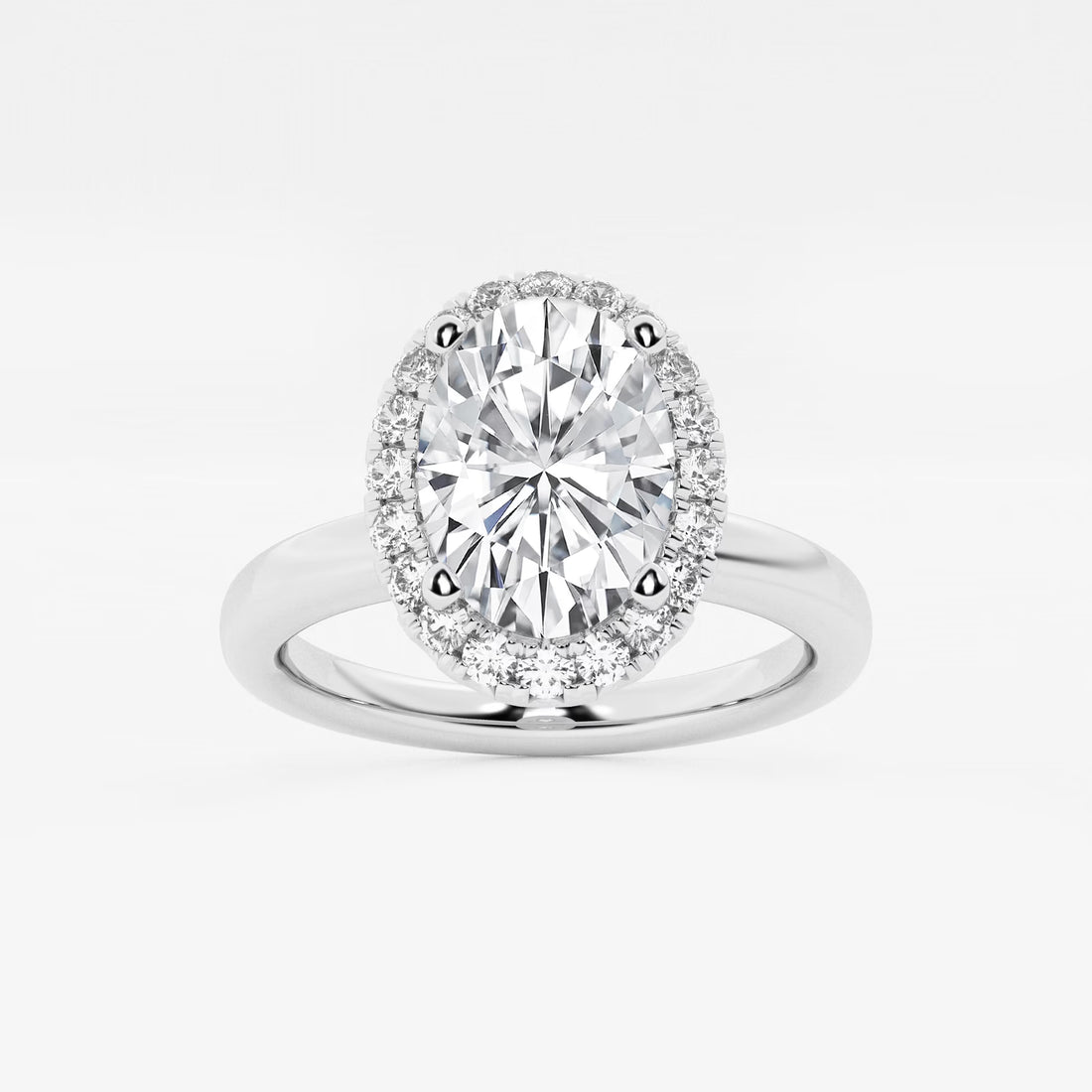 Aurielle Oval Lab Grown Diamond Classic Halo Solitaire Engagement Ring