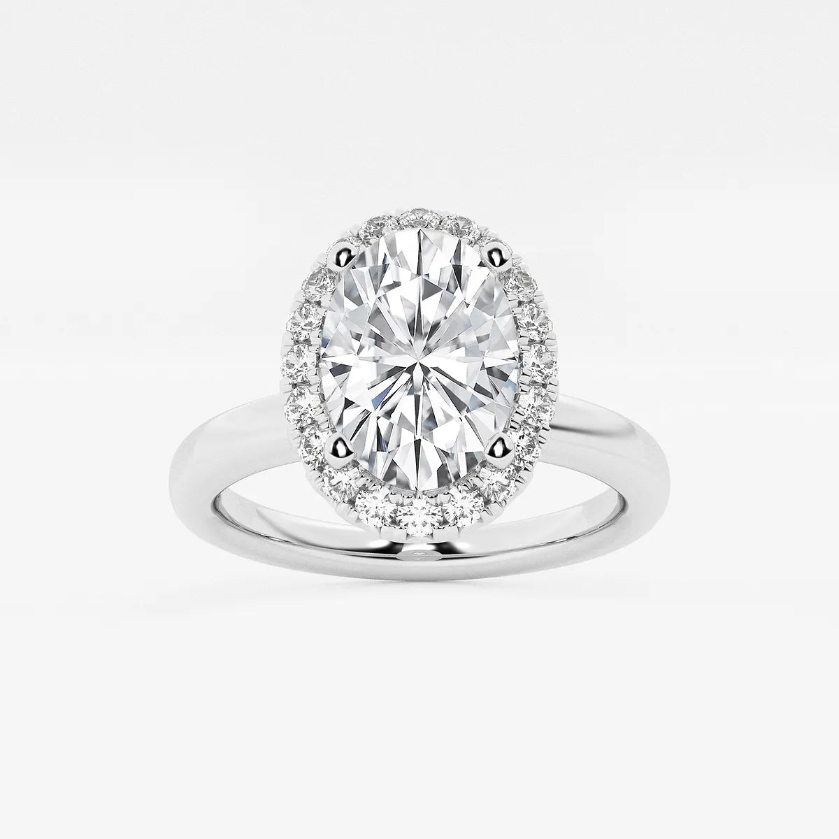 Aurielle Oval Lab Grown Diamond Classic Halo Solitaire Engagement Ring