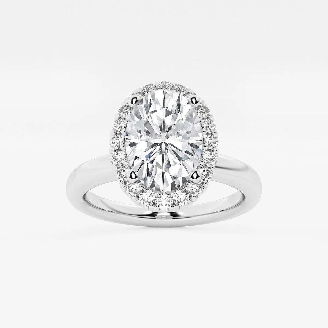 Aurielle Oval Lab Grown Diamond Classic Halo Solitaire Engagement Ring