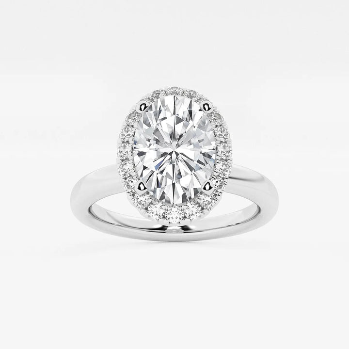 Aurielle Oval Lab Grown Diamond Classic Halo Solitaire Engagement Ring