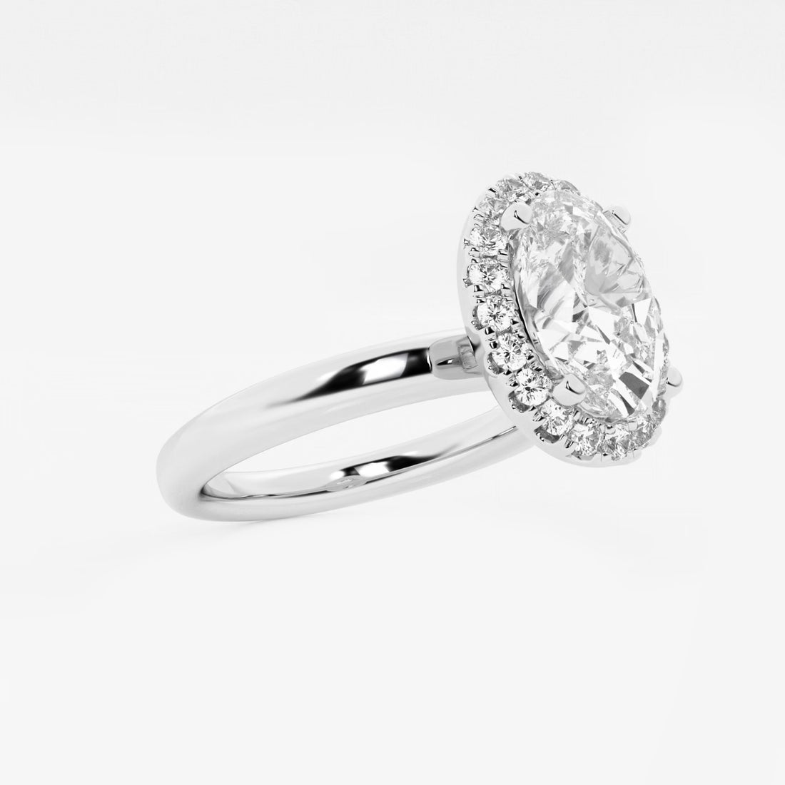 Aurielle Oval Lab Grown Diamond Classic Halo Solitaire Engagement Ring