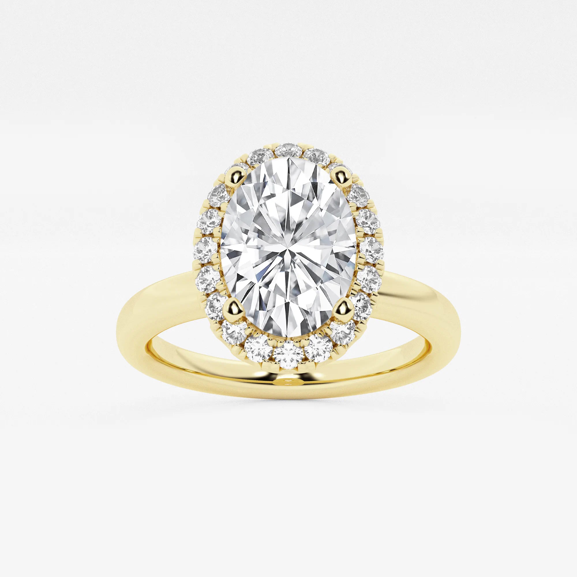Aurielle Oval Lab Grown Diamond Classic Halo Solitaire Engagement Ring