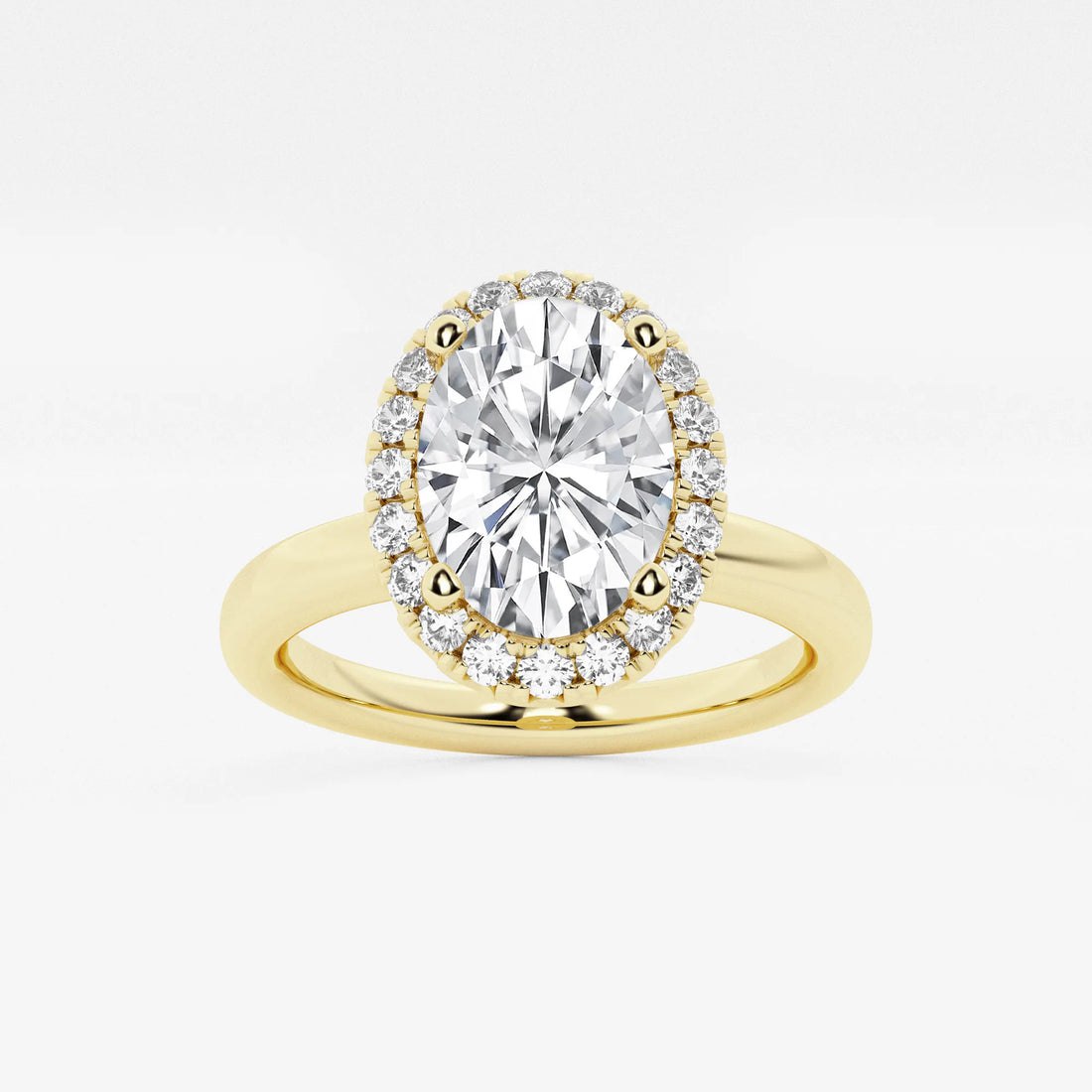 Aurielle Oval Lab Grown Diamond Classic Halo Solitaire Engagement Ring