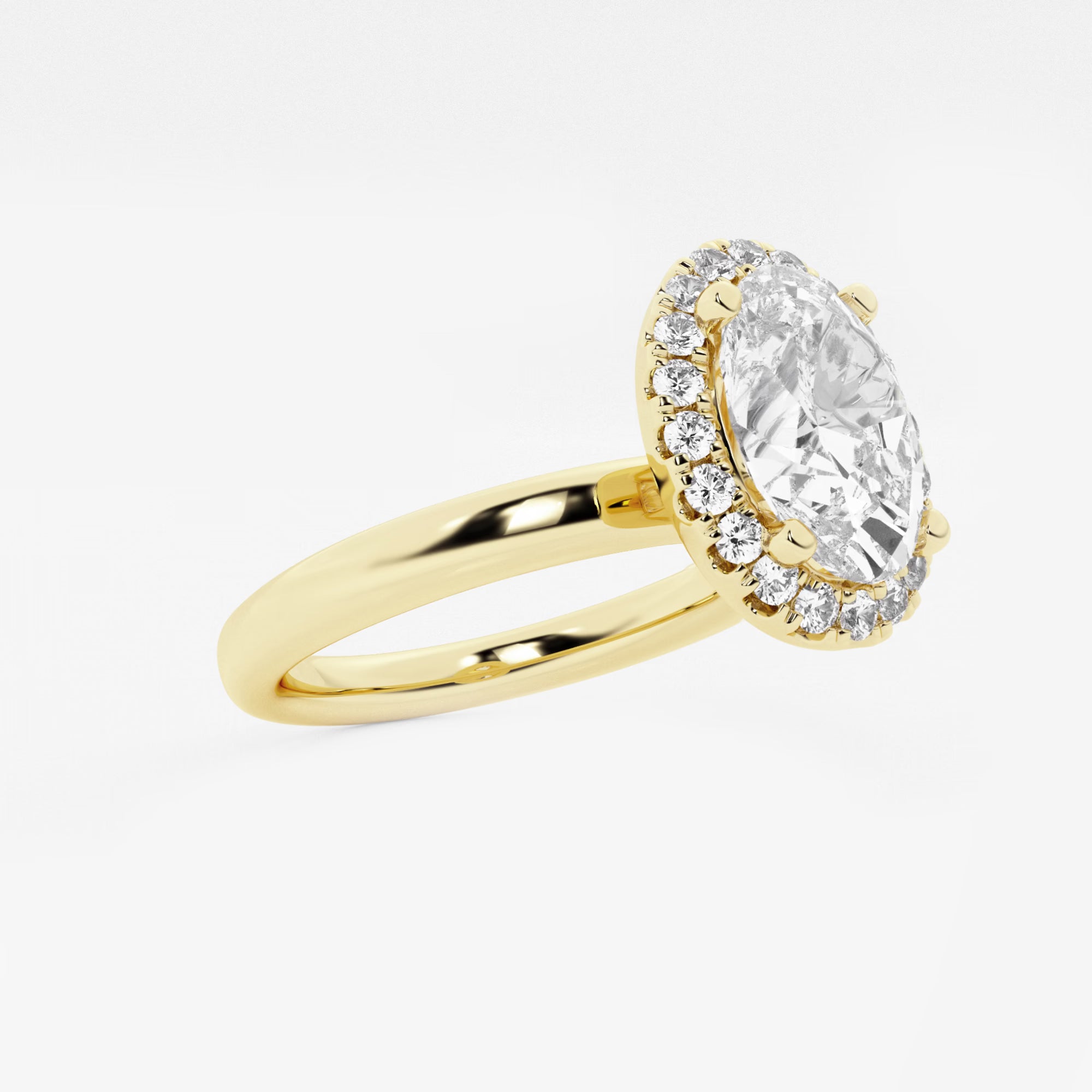 Aurielle Oval Lab Grown Diamond Classic Halo Solitaire Engagement Ring