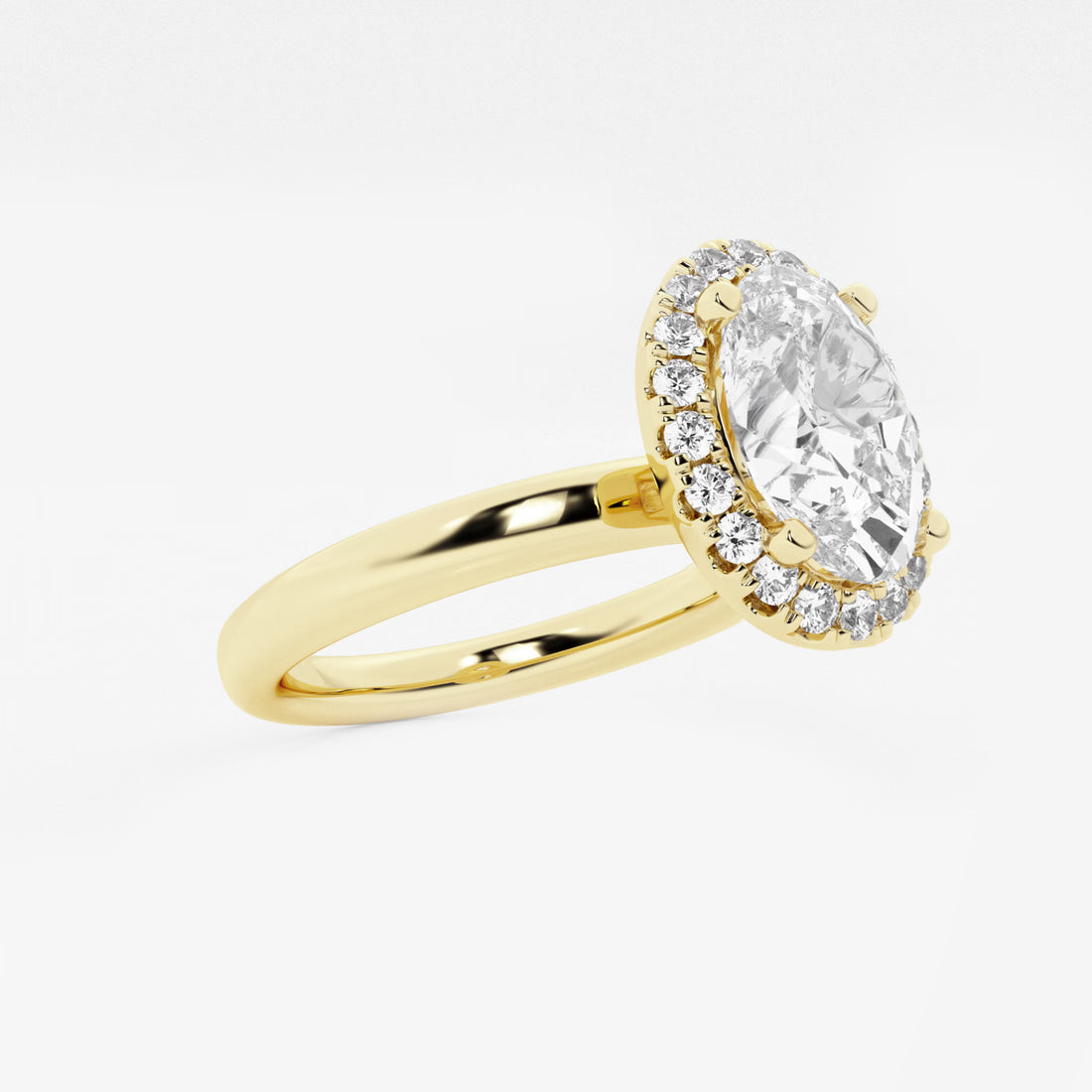 Aurielle Oval Lab Grown Diamond Classic Halo Solitaire Engagement Ring