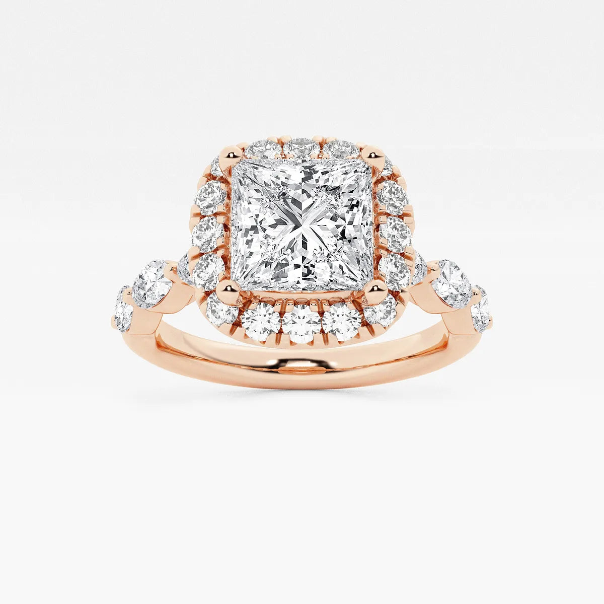 Celestia Crown Princess Cut Lab-Grown Diamond Floating Marquise Halo Engagement Ring