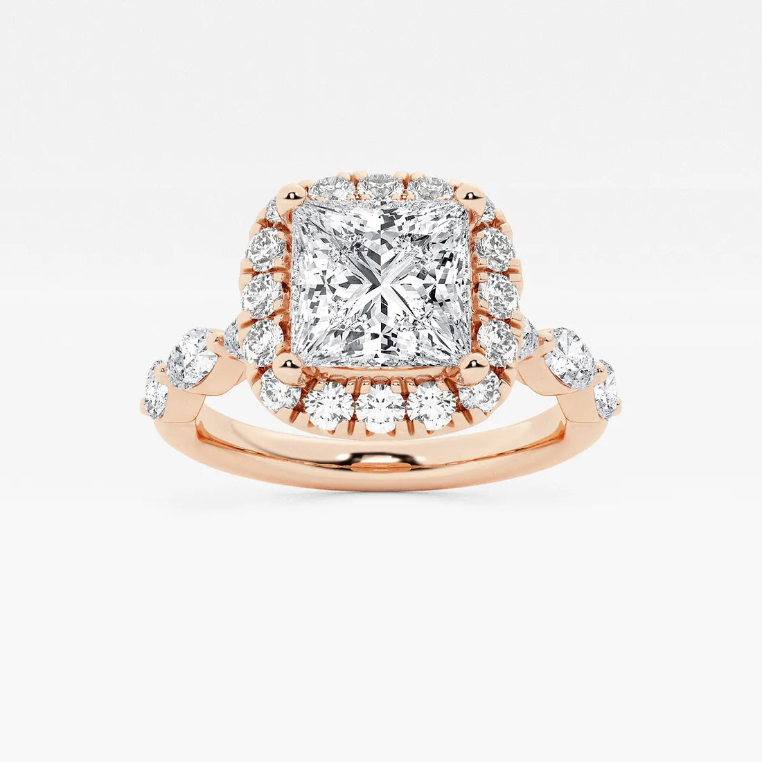 Celestia Crown Princess Cut Lab-Grown Diamond Floating Marquise Halo Engagement Ring