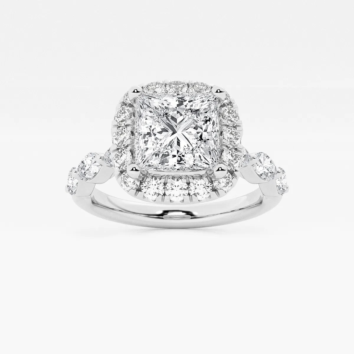 Celestia Crown Princess Cut Lab-Grown Diamond Floating Marquise Halo Engagement Ring