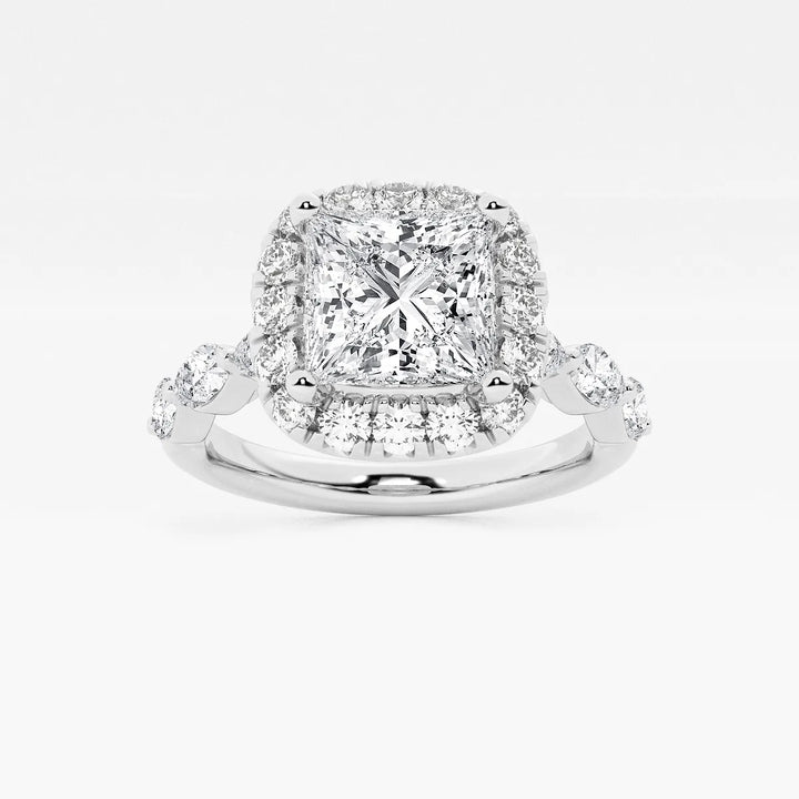 Celestia Crown Princess Cut Lab-Grown Diamond Floating Marquise Halo Engagement Ring