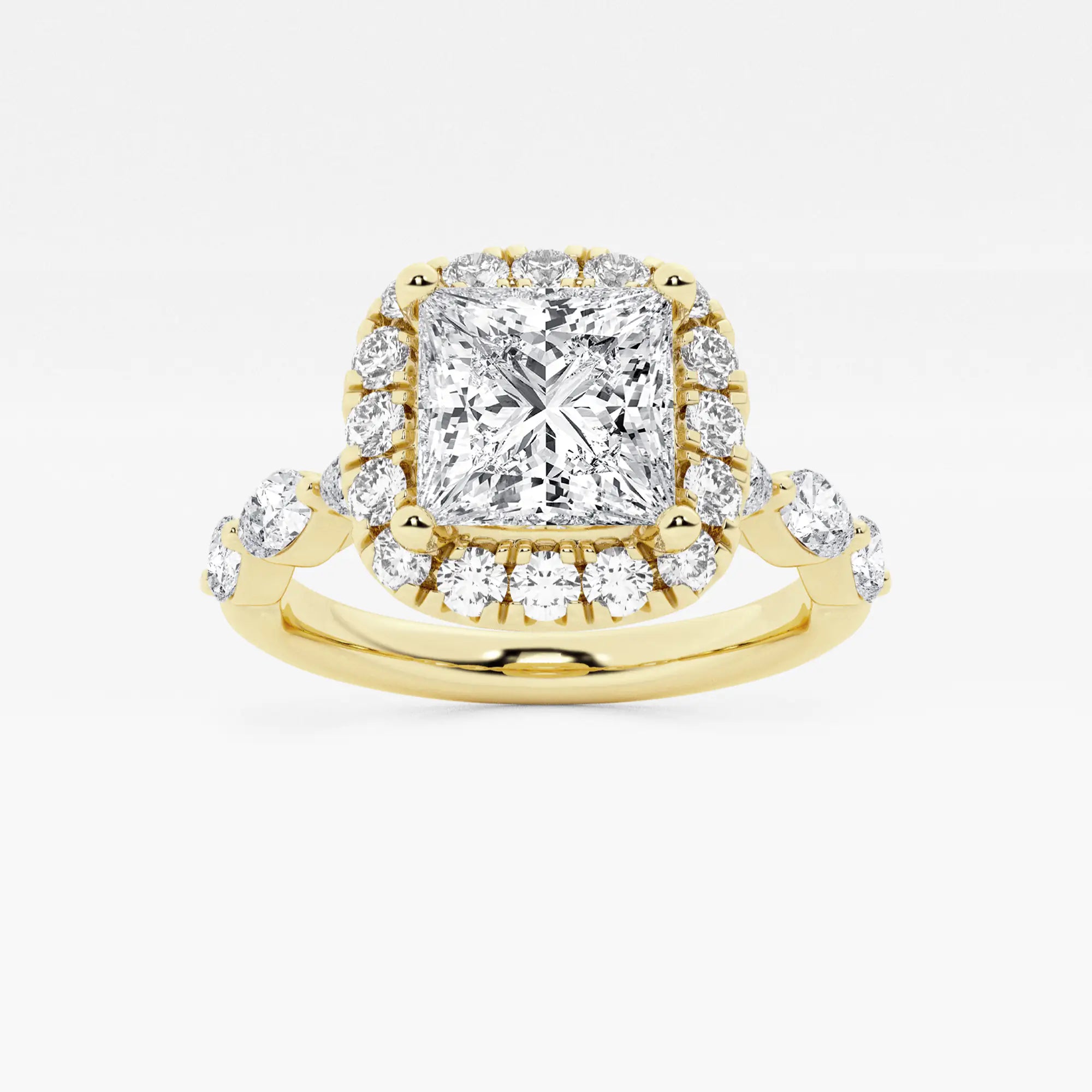 Celestia Crown Princess Cut Lab-Grown Diamond Floating Marquise Halo Engagement Ring