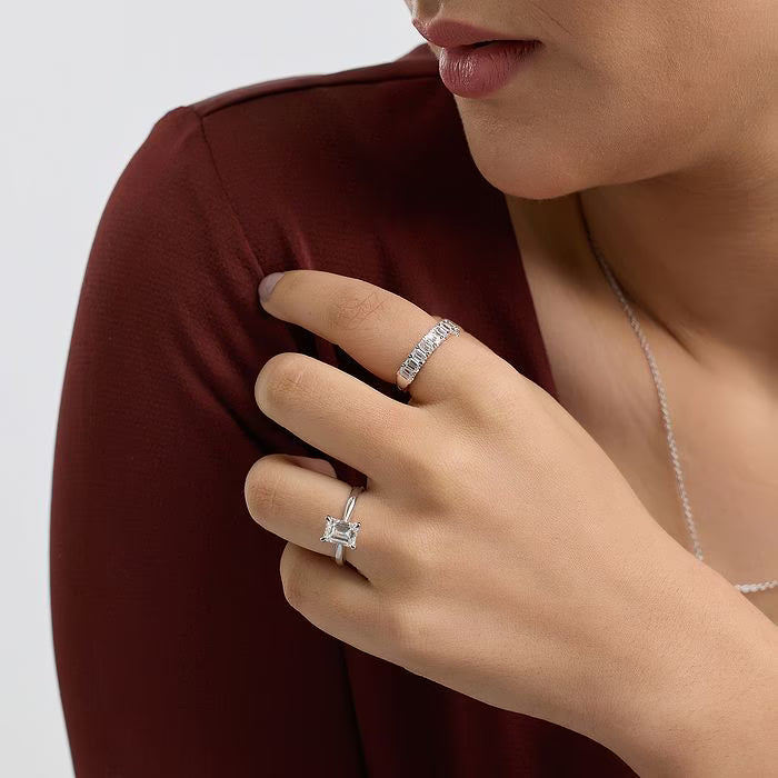 Timeless Radiant Cut Lab Grown Diamond Anniversary Band in Solid Gold