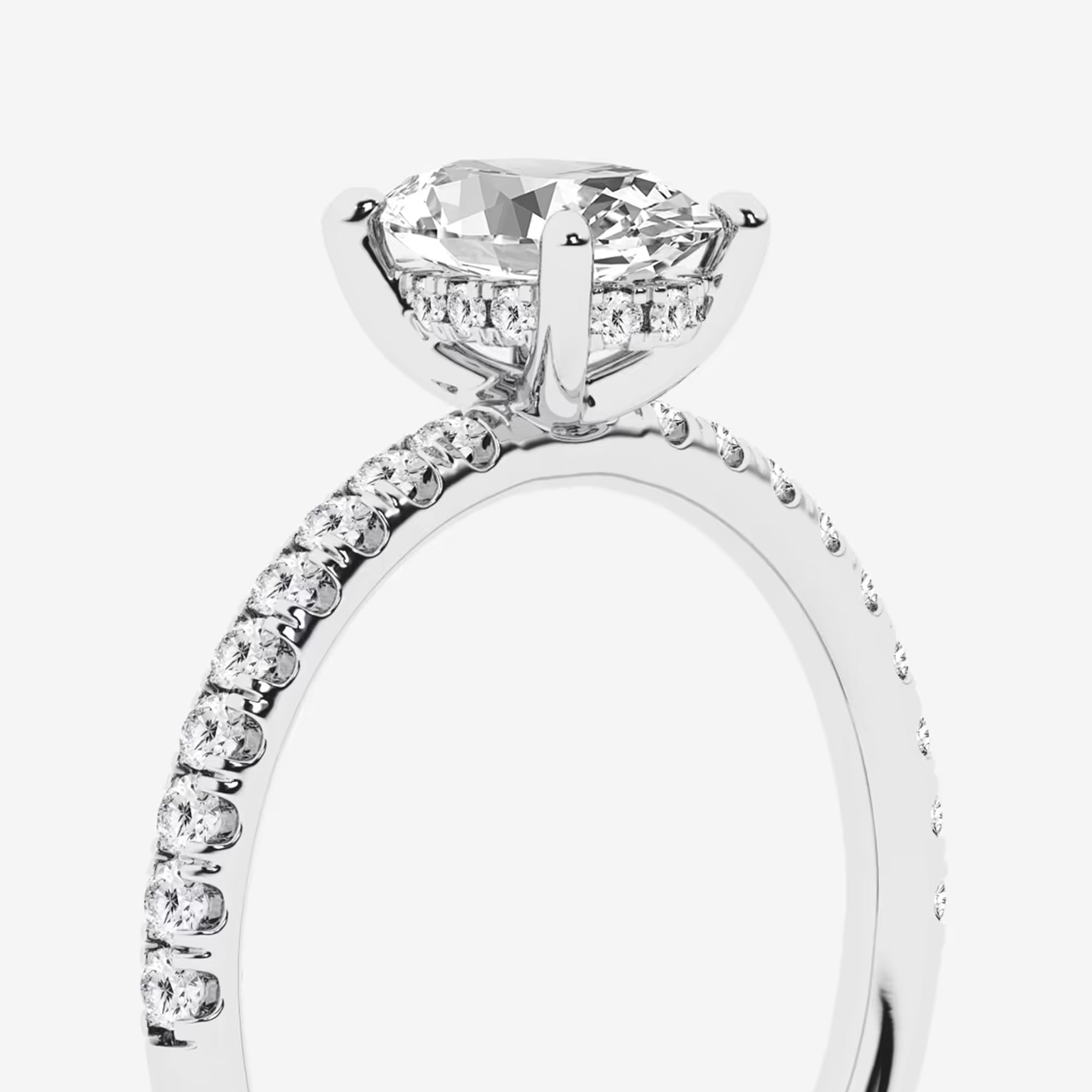 Timeless Oval Lab Grown Diamond Hidden Halo Proposal Ring