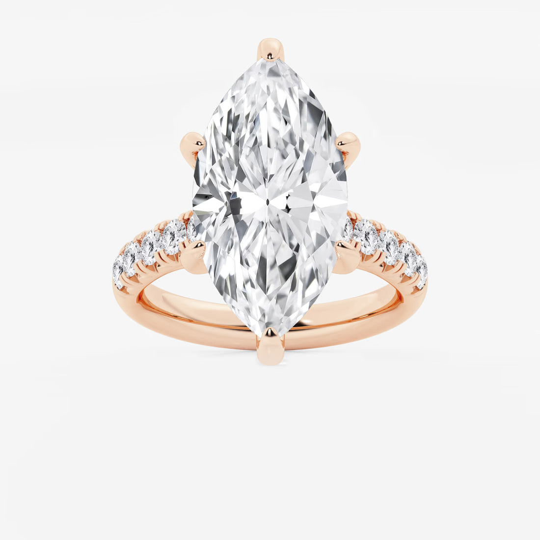 Celestia Marquise Lab-Grown Diamond French Pavé Engagement Ring