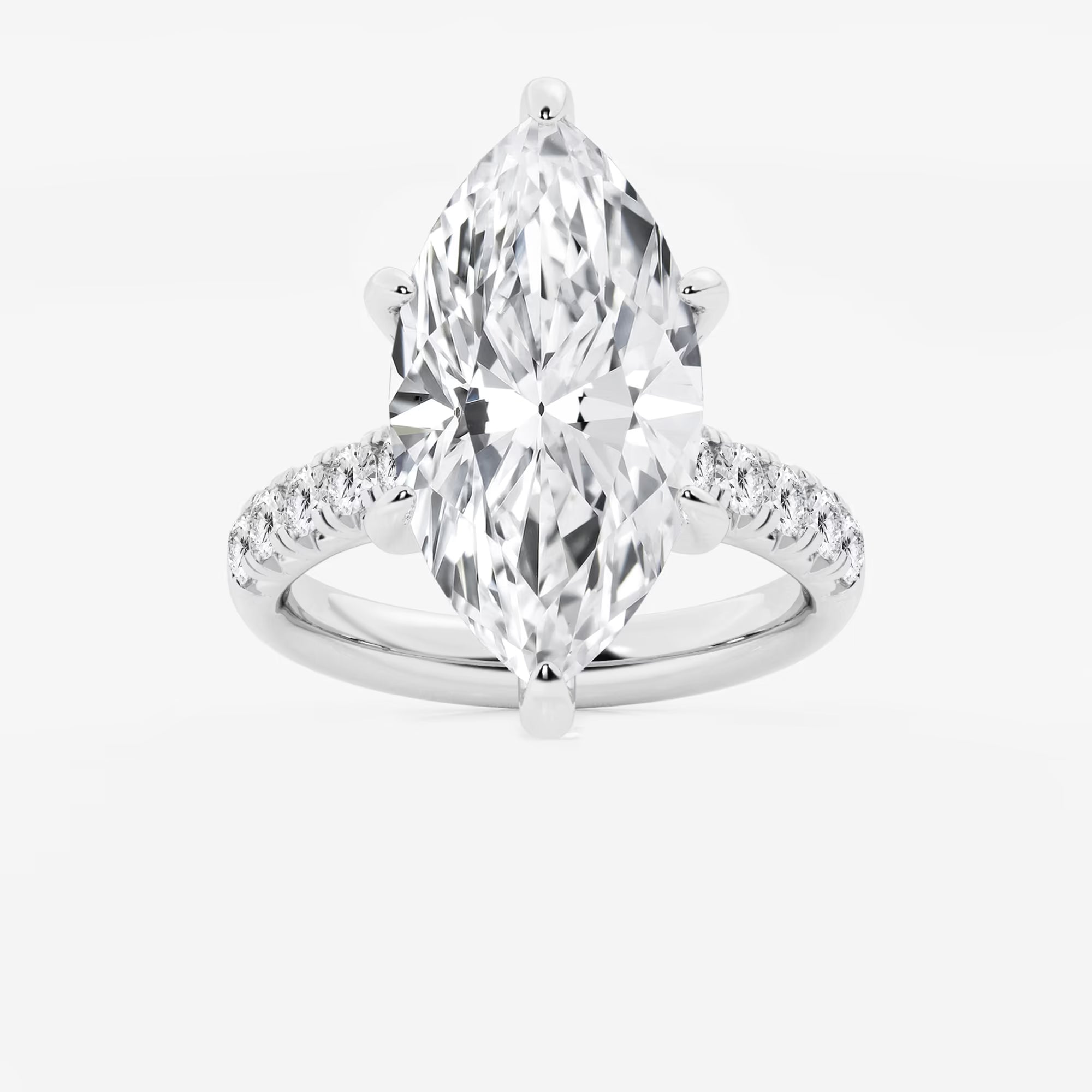 Celestia Marquise Lab-Grown Diamond French Pavé Engagement Ring