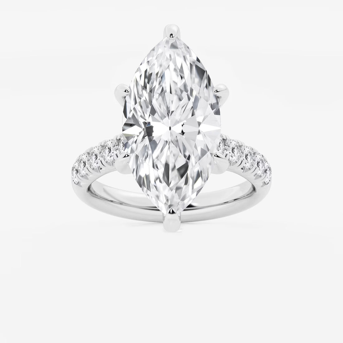 Celestia Marquise Lab-Grown Diamond French Pavé Engagement Ring