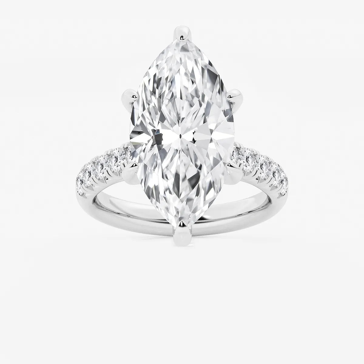 Celestia Marquise Lab-Grown Diamond French Pavé Engagement Ring