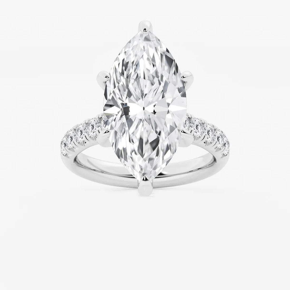 Celestia Marquise Lab-Grown Diamond French Pavé Engagement Ring