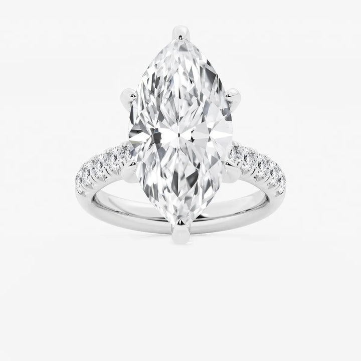 Celestia Marquise Lab-Grown Diamond French Pavé Engagement Ring
