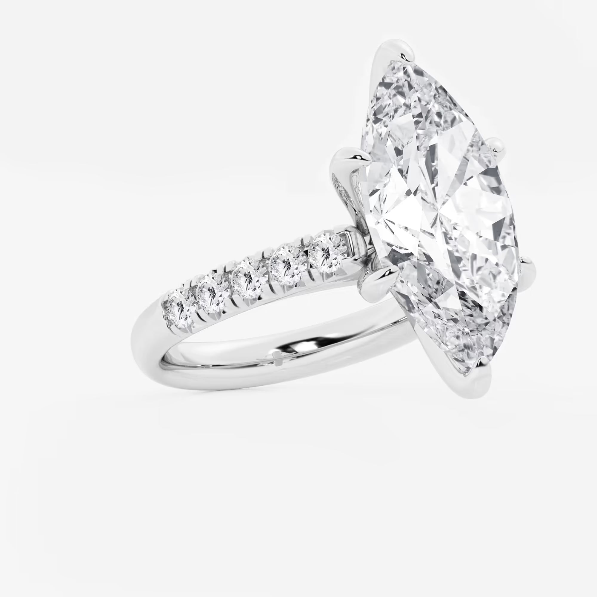 Celestia Marquise Lab-Grown Diamond French Pavé Engagement Ring