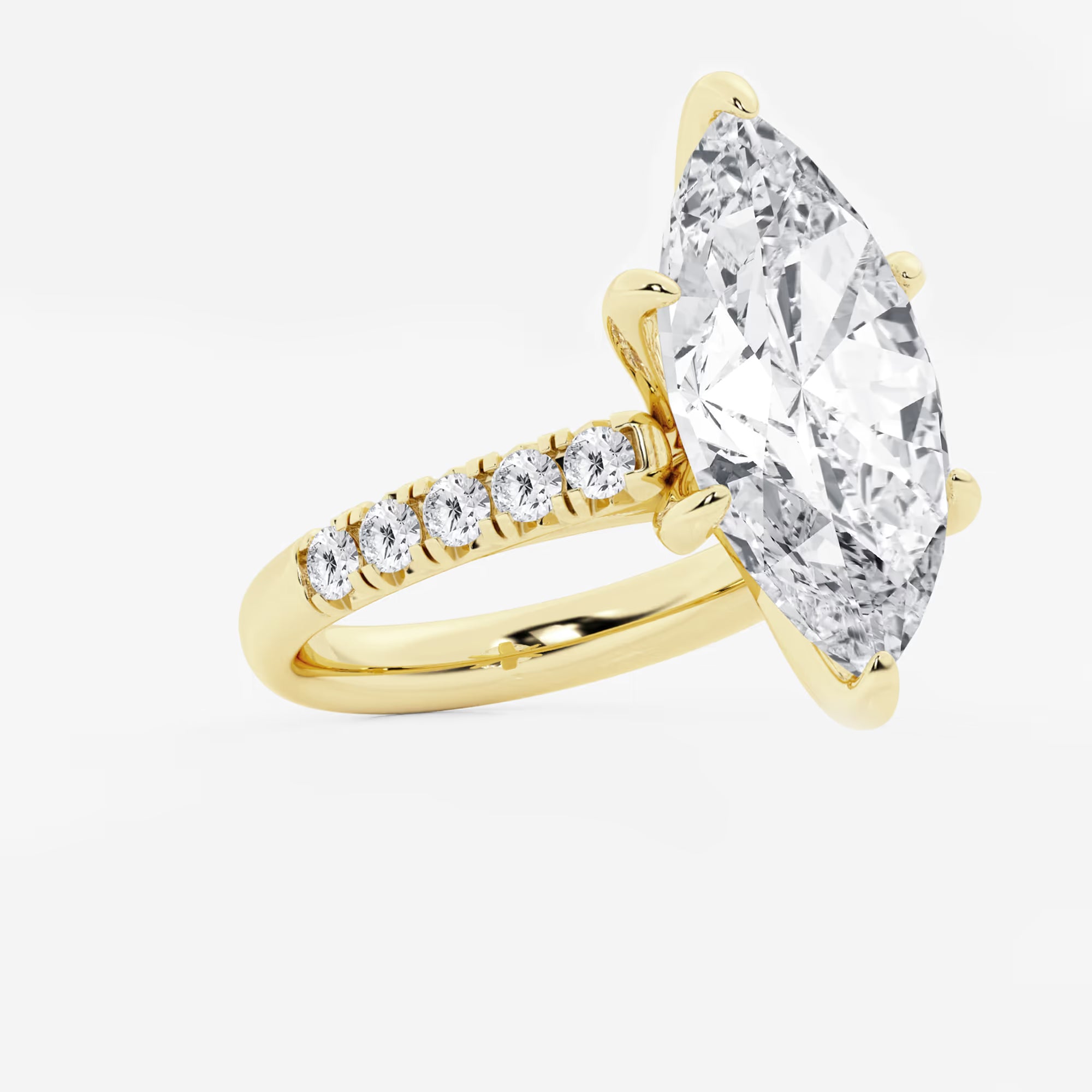 Celestia Marquise Lab-Grown Diamond French Pavé Engagement Ring