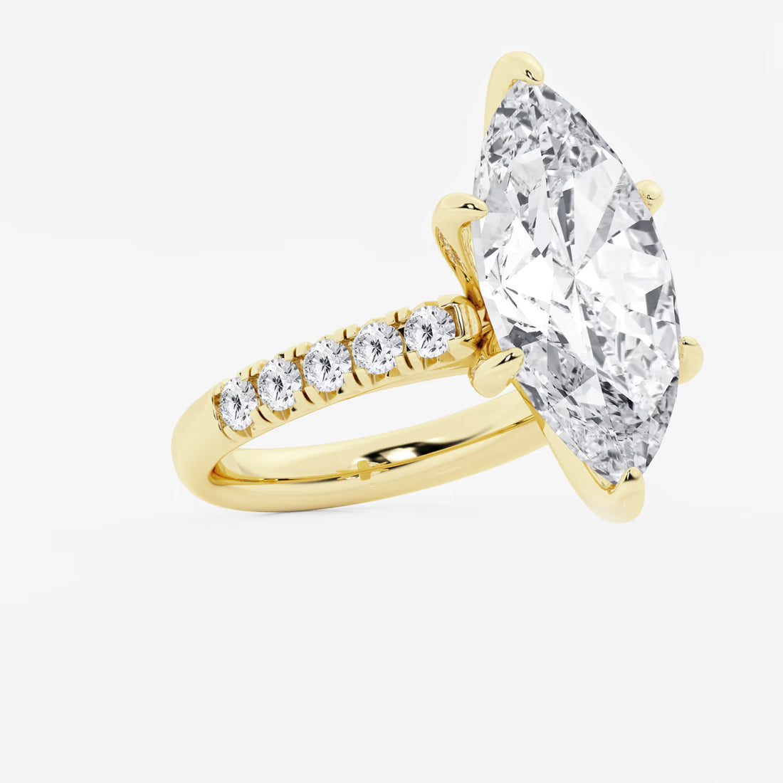 Celestia Marquise Lab-Grown Diamond French Pavé Engagement Ring