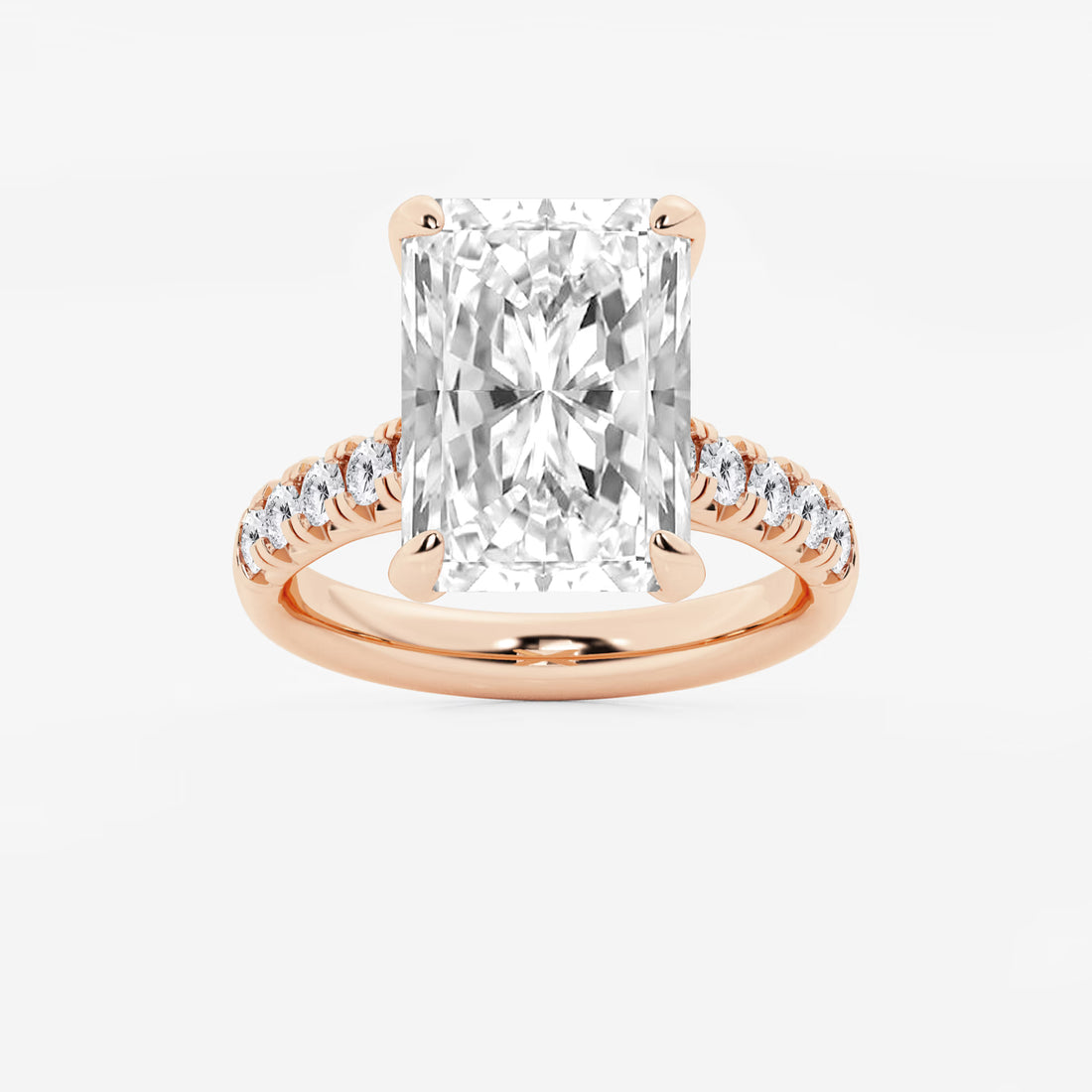 Celestia Radiant Lab-Grown Diamond French Pavé Engagement Ring