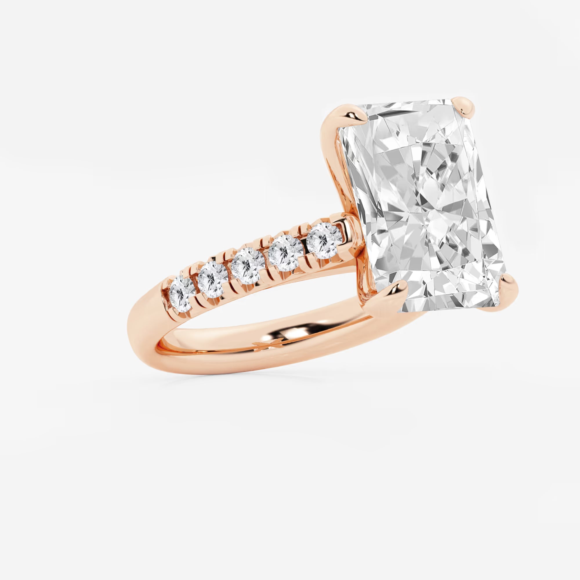 Celestia Radiant Lab-Grown Diamond French Pavé Engagement Ring