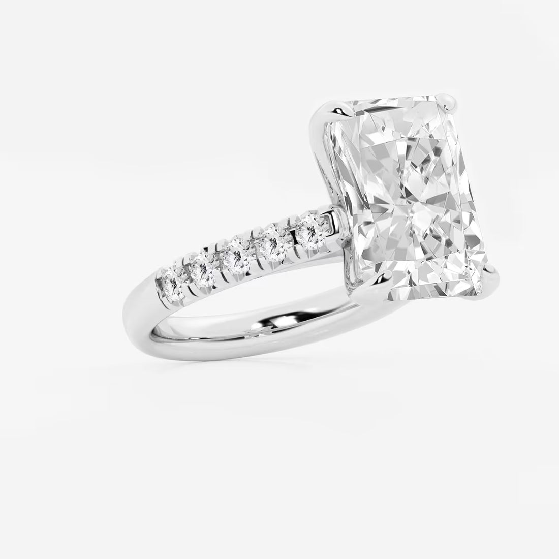 Celestia Radiant Lab-Grown Diamond French Pavé Engagement Ring