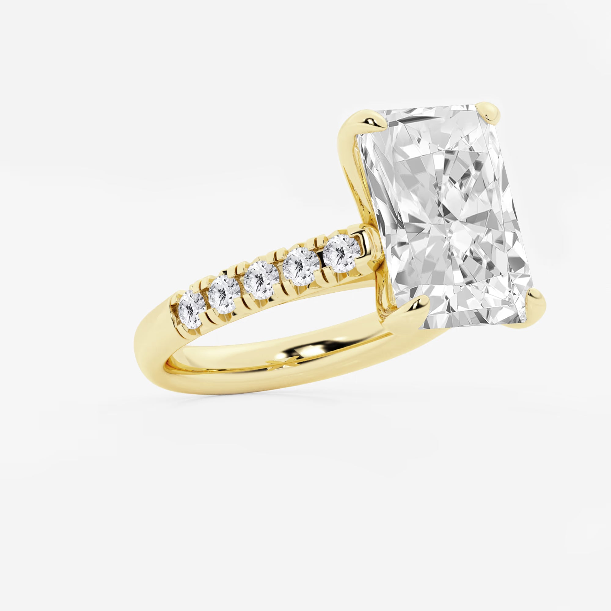 Celestia Radiant Lab-Grown Diamond French Pavé Engagement Ring