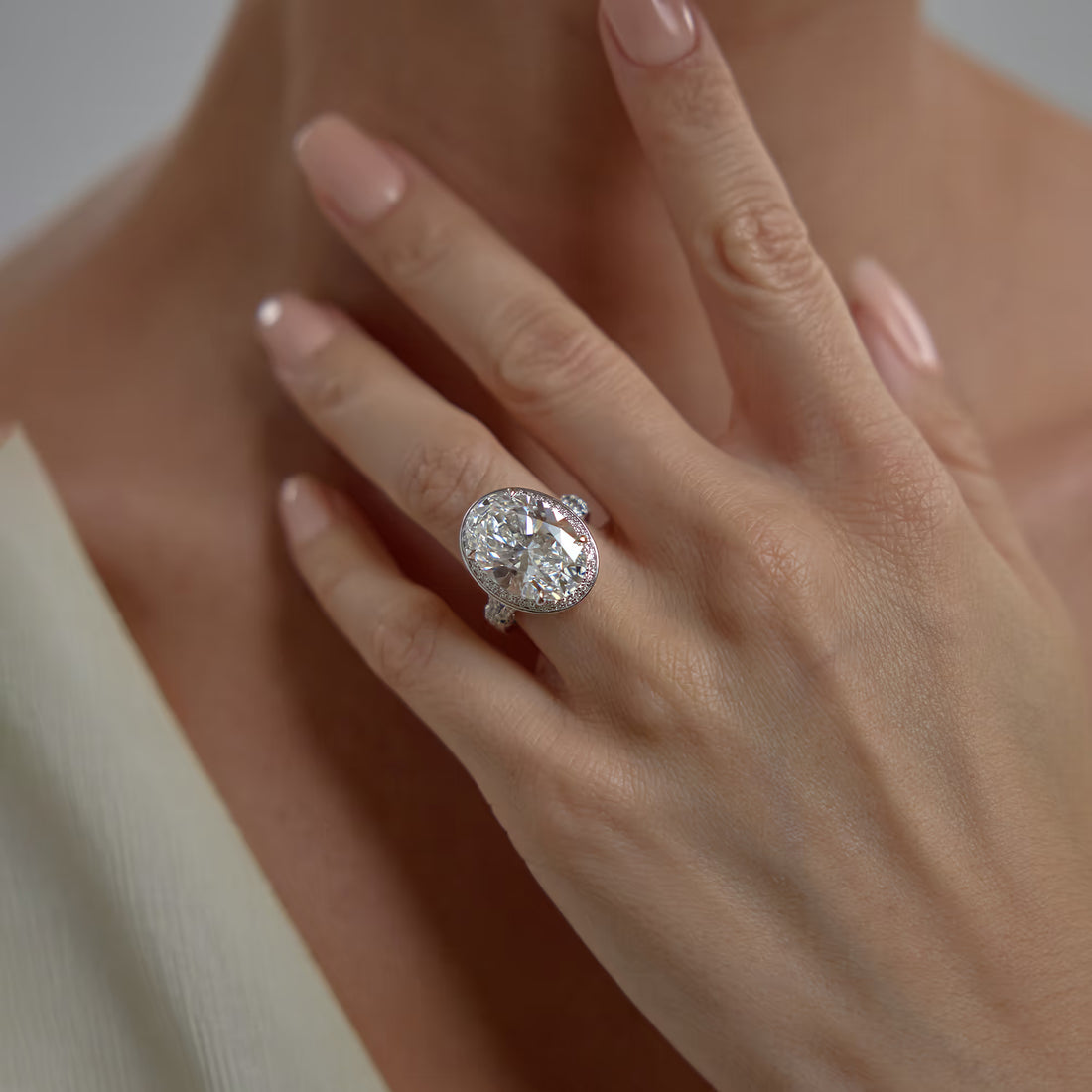 Oval Cut Halo Engagement Ring