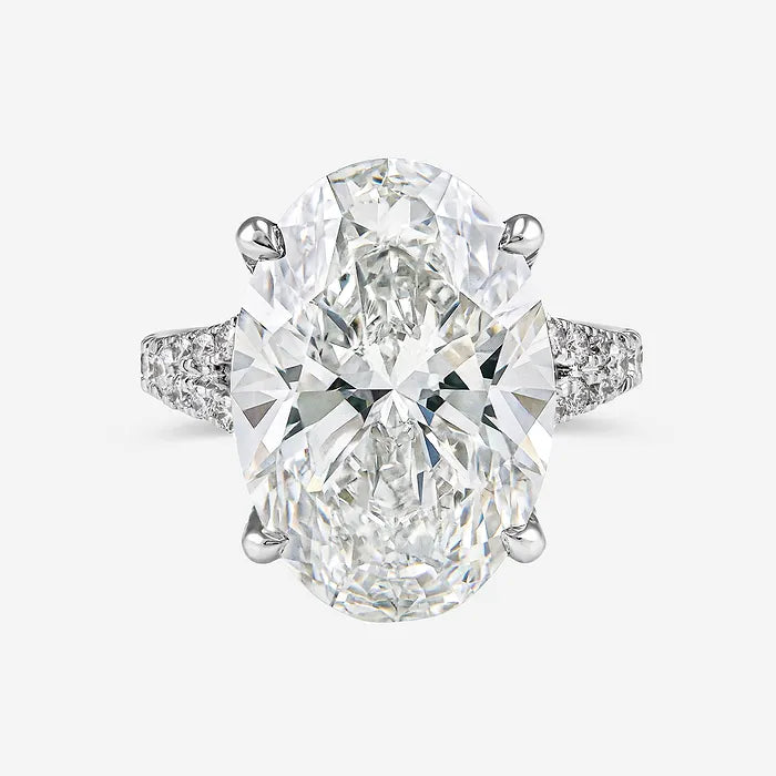 Oval Cut Three Stone Lab-Grown Diamond Engagement Ring