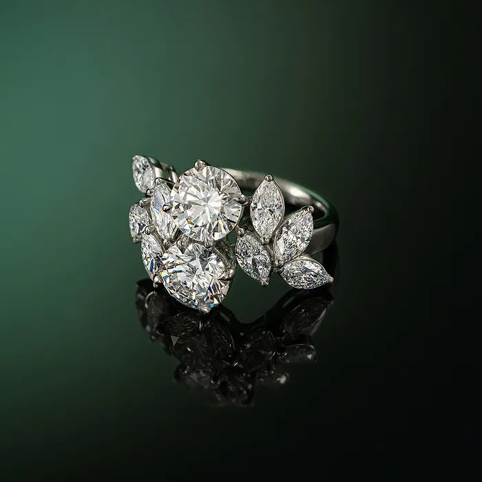 Osaka Inspired Multi Shape Lab Grown Diamond Floral Statement Ring