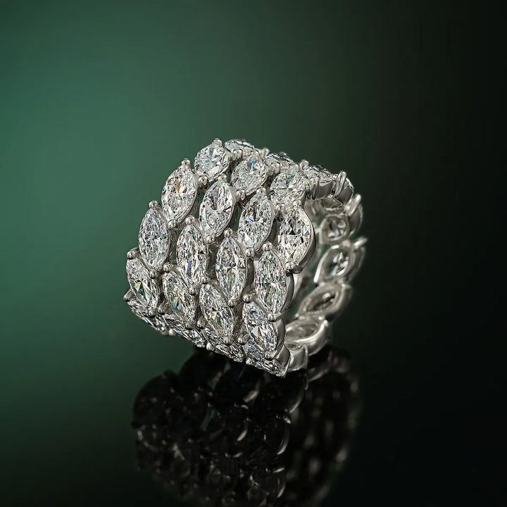Amalfi Inspired Marquise Lab Grown Diamond Statement Ring in Solid Gold