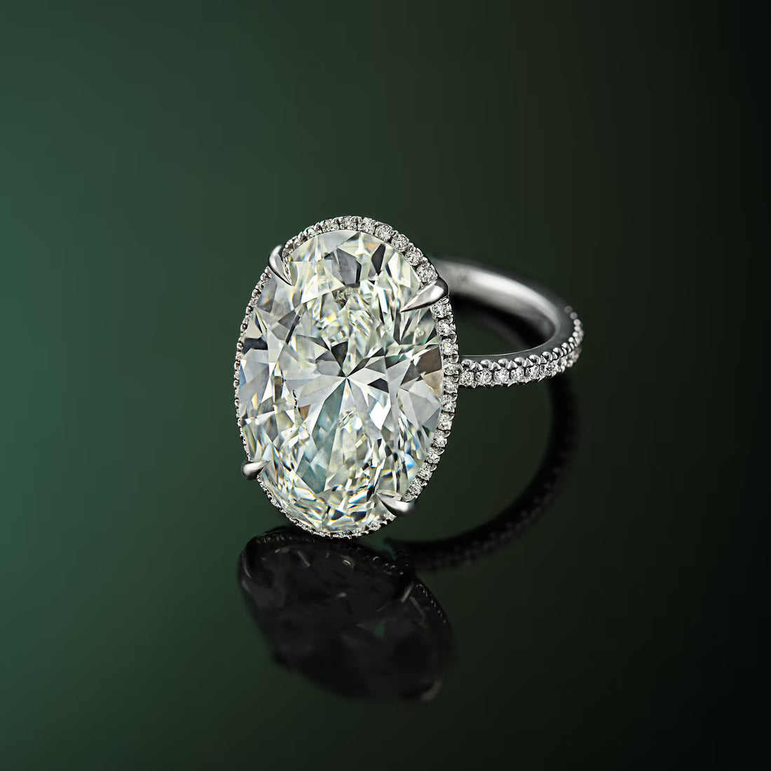Elevated Halo Split Prong Lab-Grown Diamond Engagement Ring