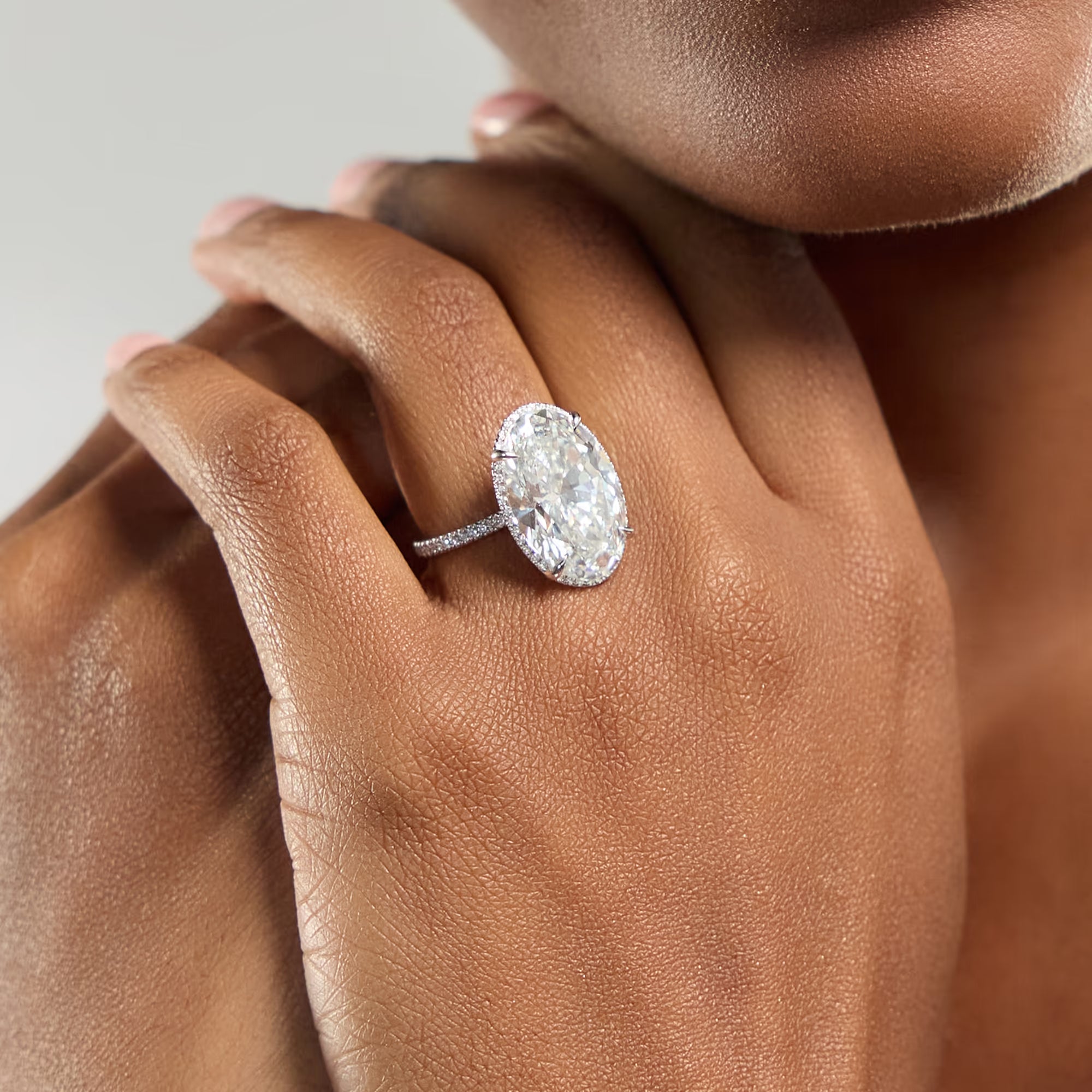 Elevated Halo Split Prong Lab-Grown Diamond Engagement Ring